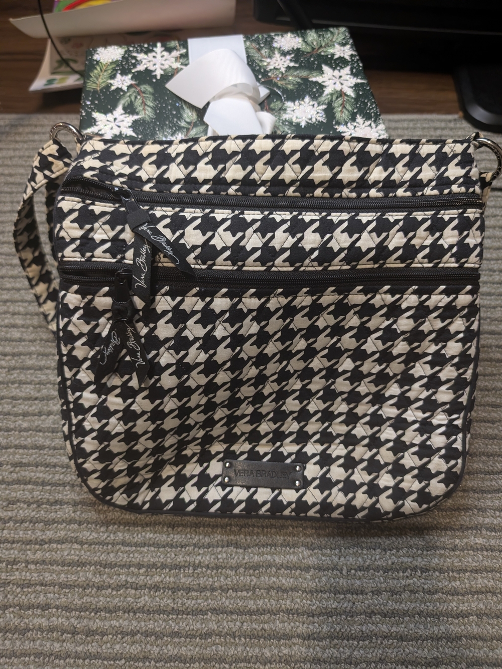 Vera Bradley Black & Cream Houndstooth Crossbody Purse